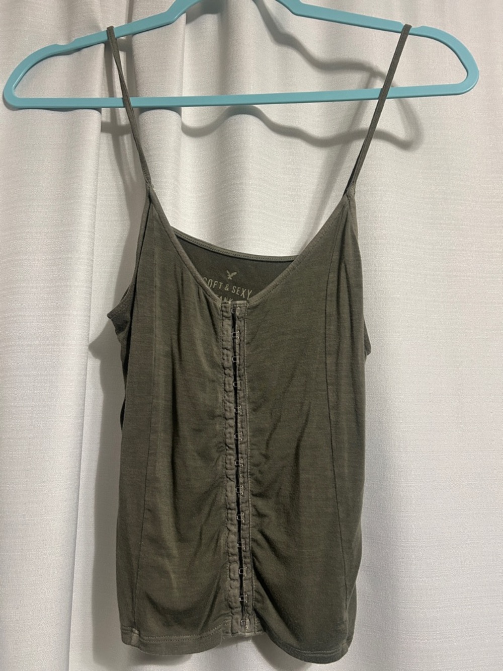 Soft & Sexy Olive Green Button-Detail Cami